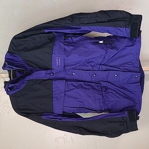 Vintage 90s Solstice Purple and Black Hooded Snow Coat Ski Jacket